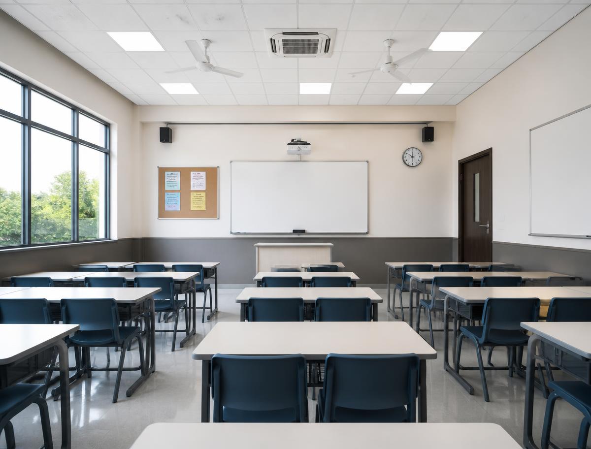 Sala de aula climatizada e organizada da Escola Kids